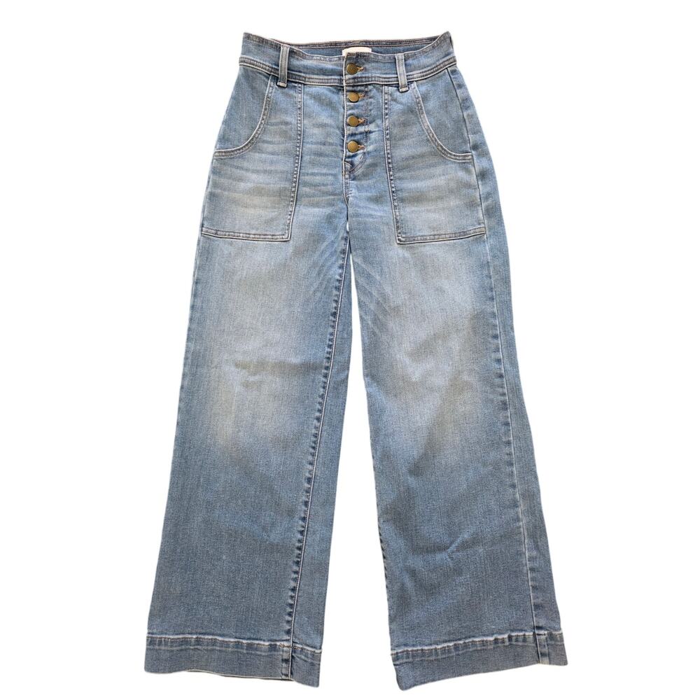 Evereve Wide Leg Pocket Jeans Size 27